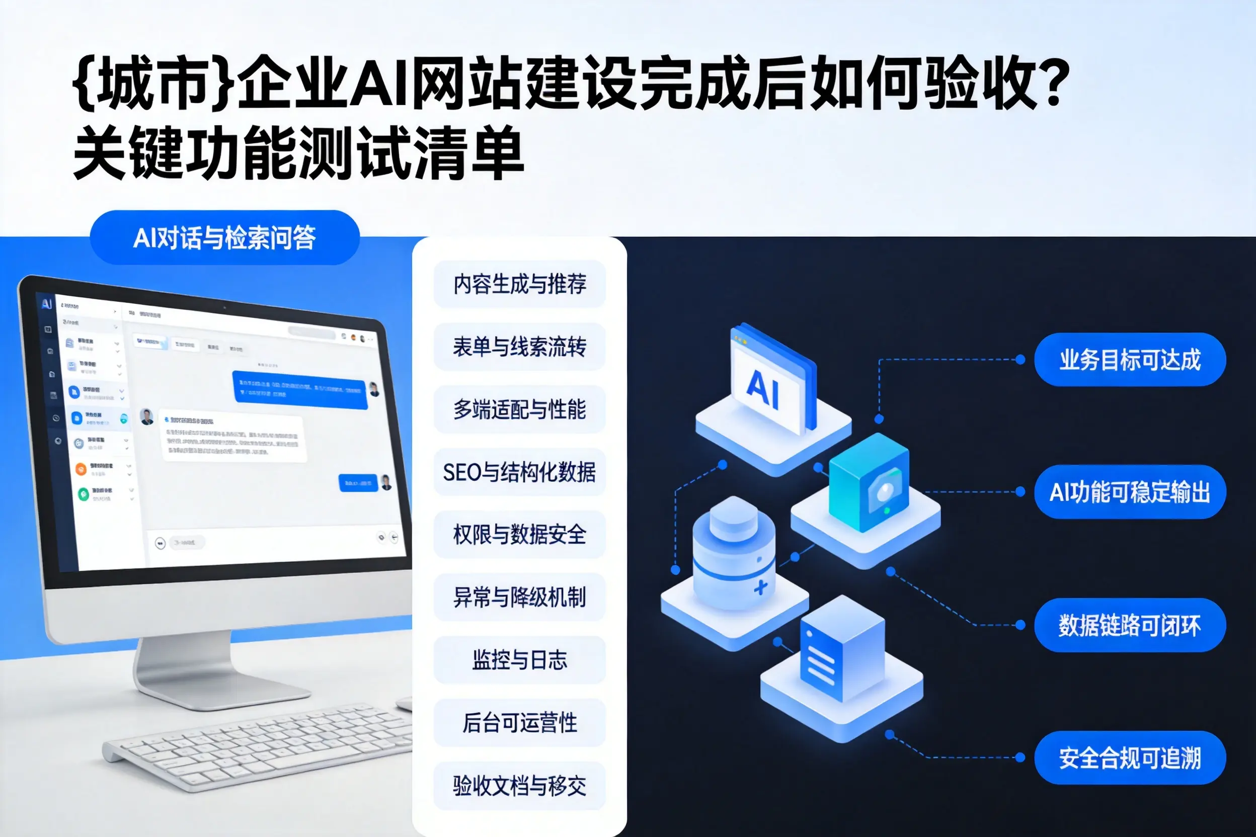 宜宾企业AI网站建设完成后如何验收？关键功能测试清单