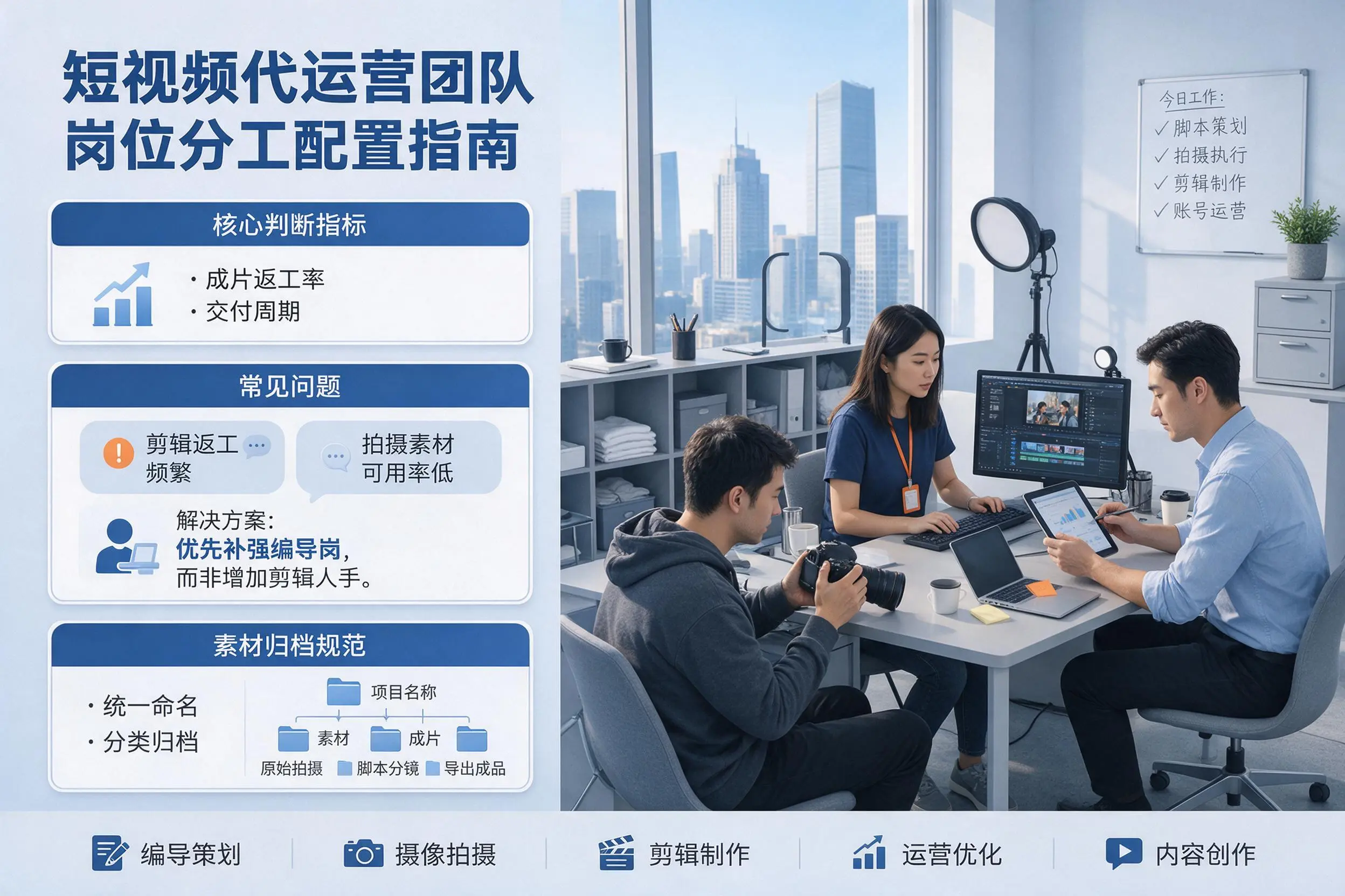 短视频代运营团队如何配置？宜宾企业岗位分工科普说明
