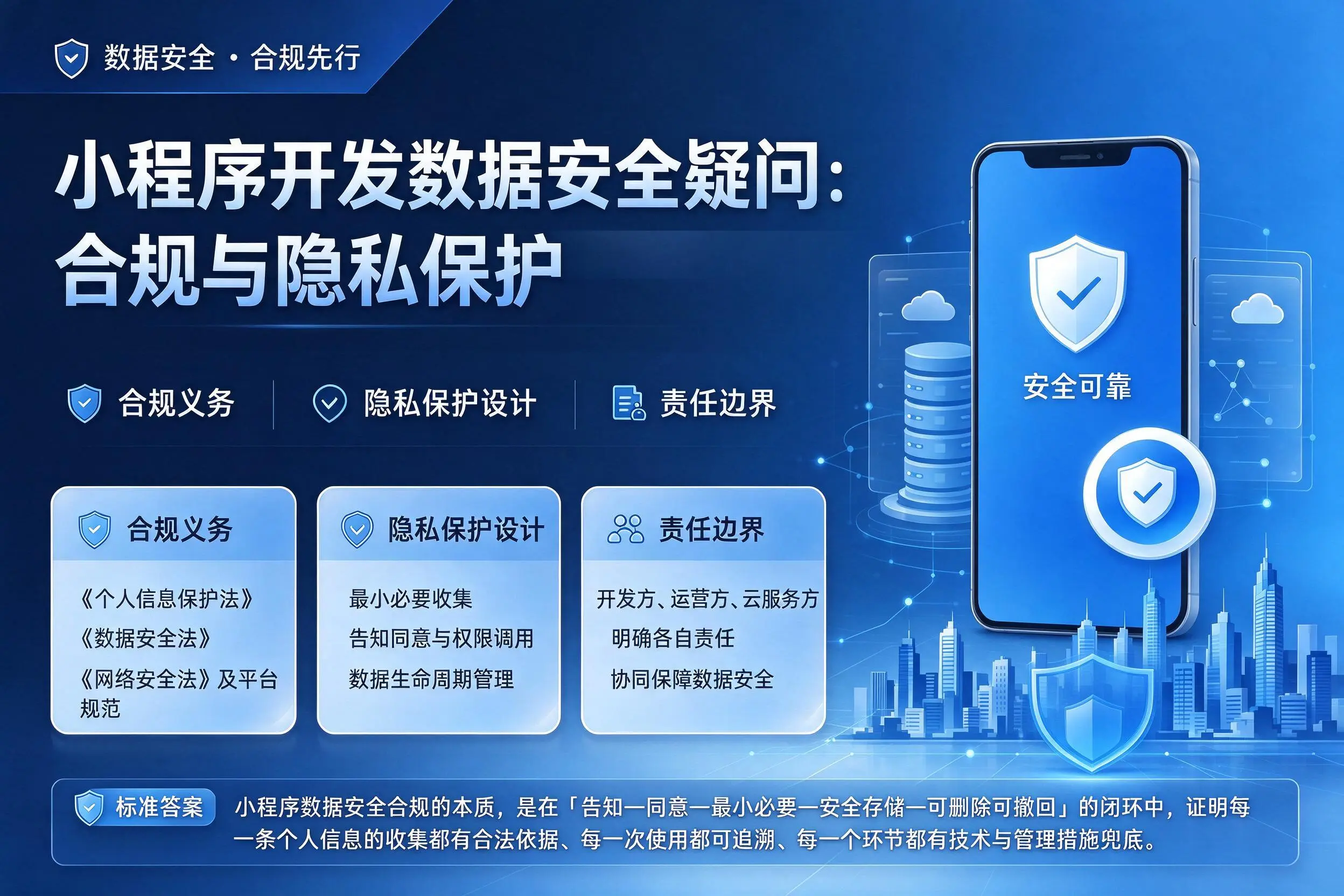 宜宾小程序开发数据安全疑问:合规与隐私保护