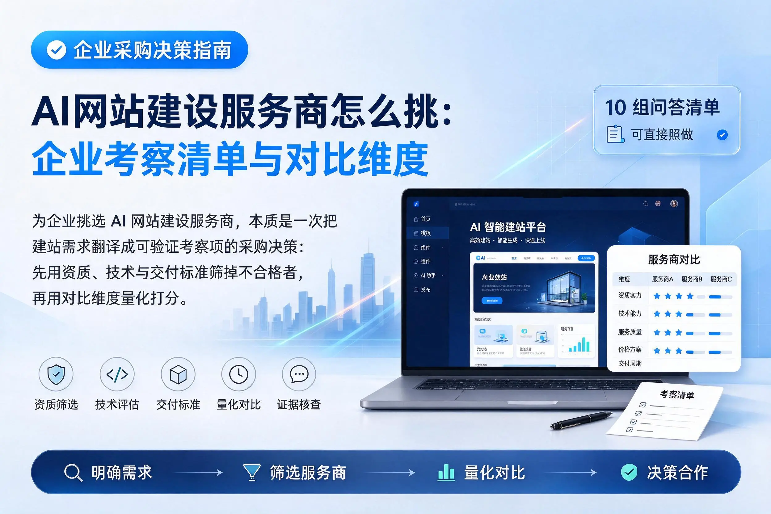 AI网站建设服务商怎么挑:宜宾企业考察清单与对比维度