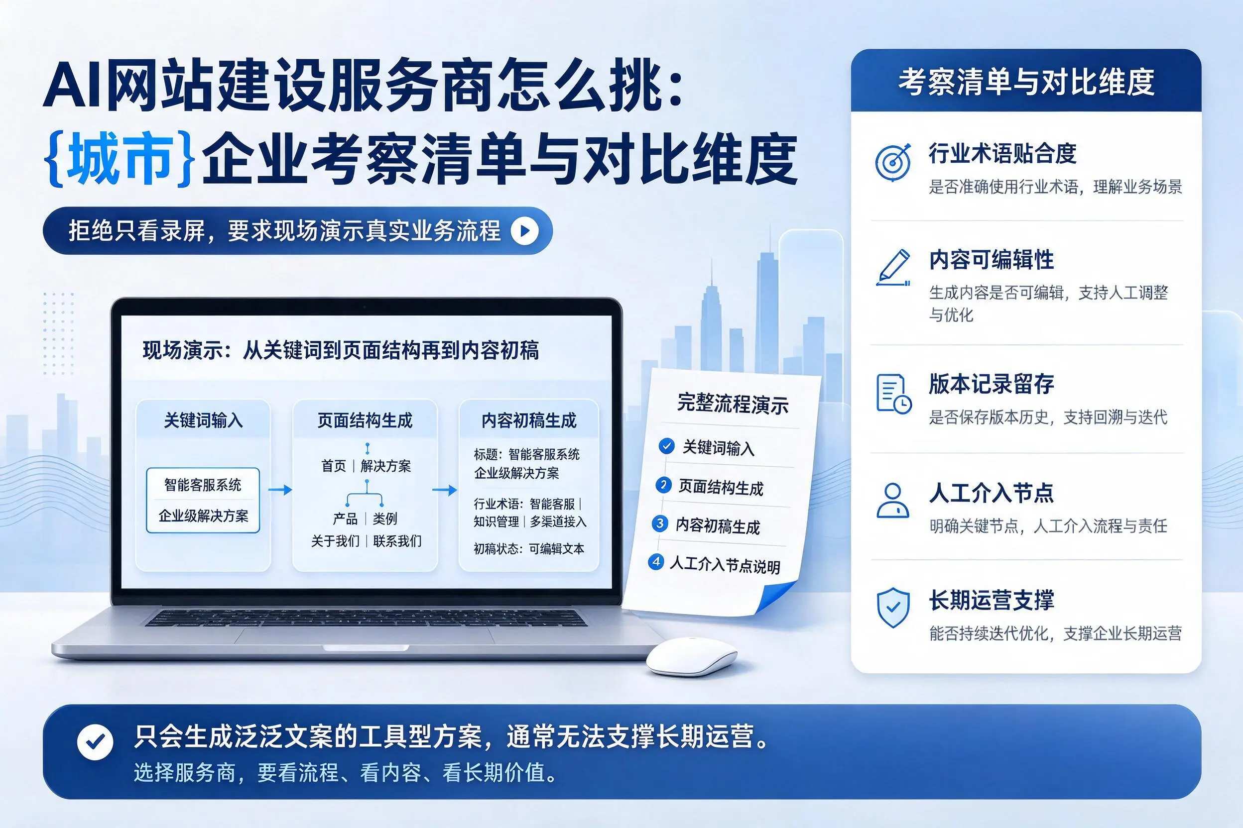 AI网站建设服务商怎么挑:宜宾企业考察清单与对比维度