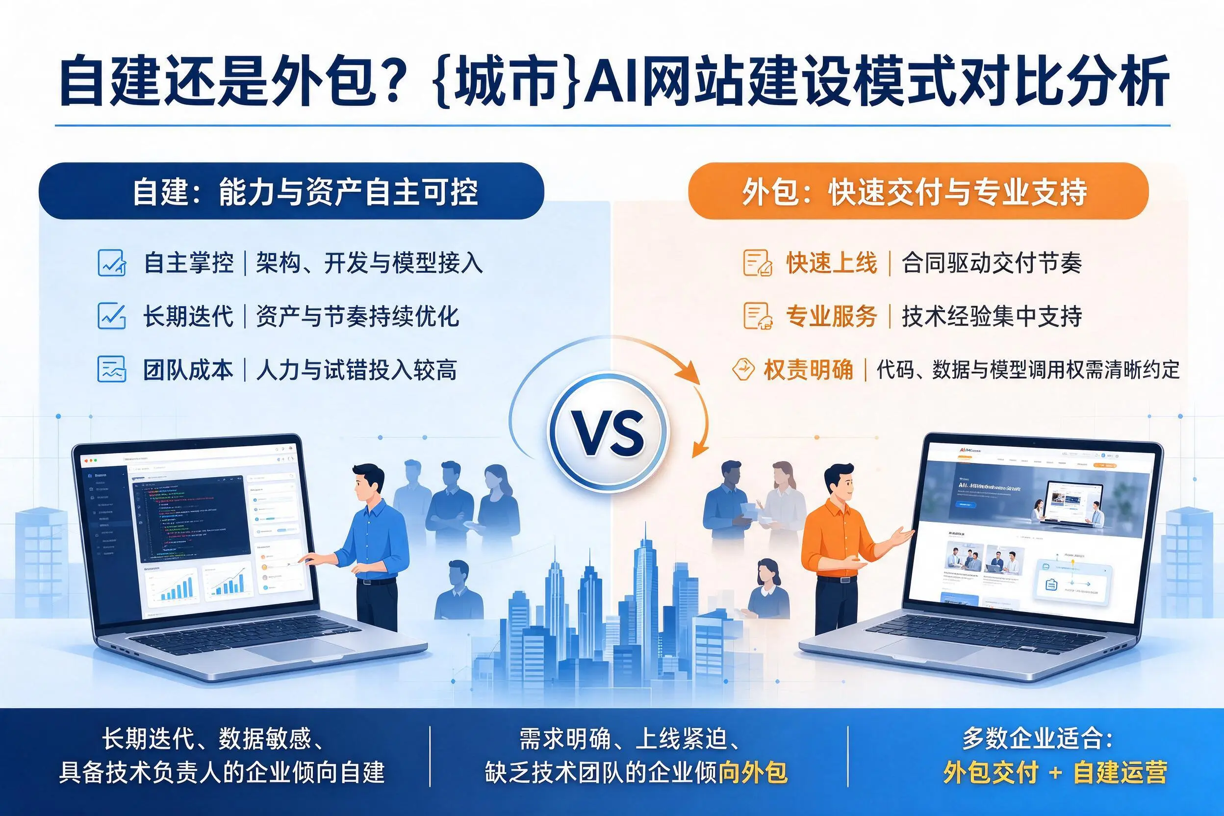 自建还是外包?宜宾AI网站建设模式对比分析